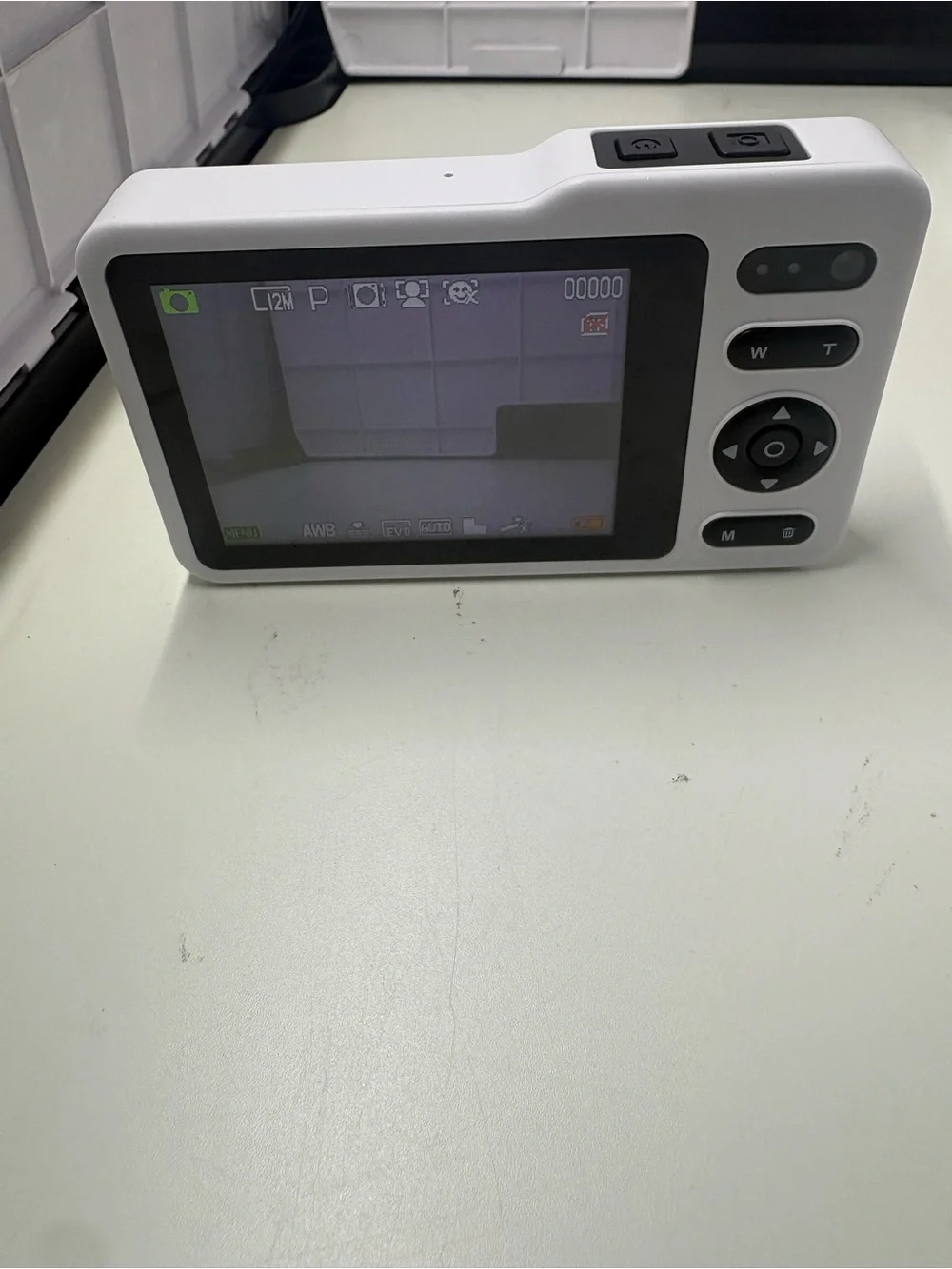 Compact 64MP White Digital Camera with 16x Zoom